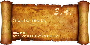 Sterba Anett névjegykártya