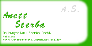anett sterba business card